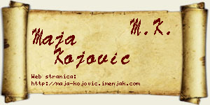 Maja Kojović vizit kartica